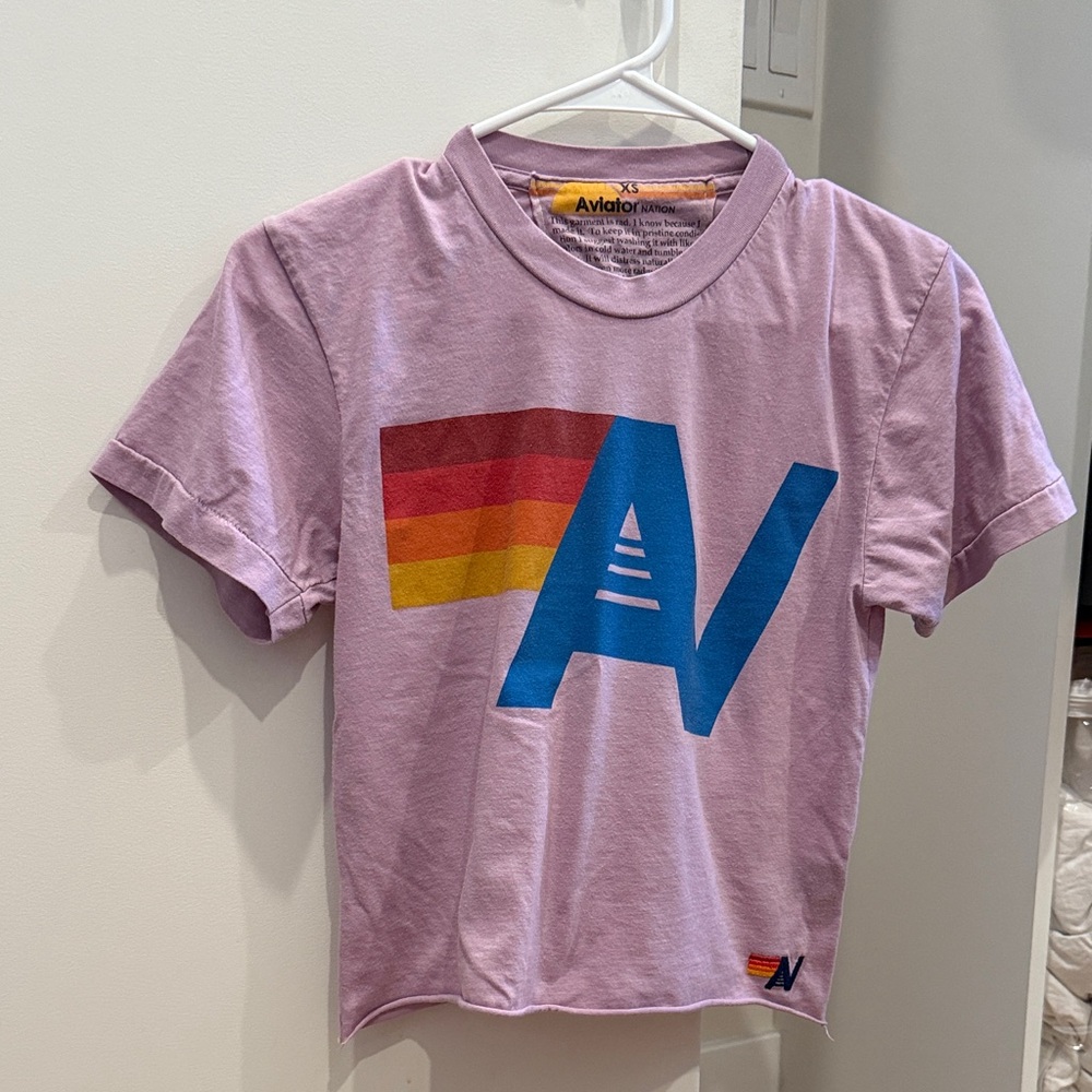 Aviator Nation Women’s Pink Graphic T-Shirt, Siz XS